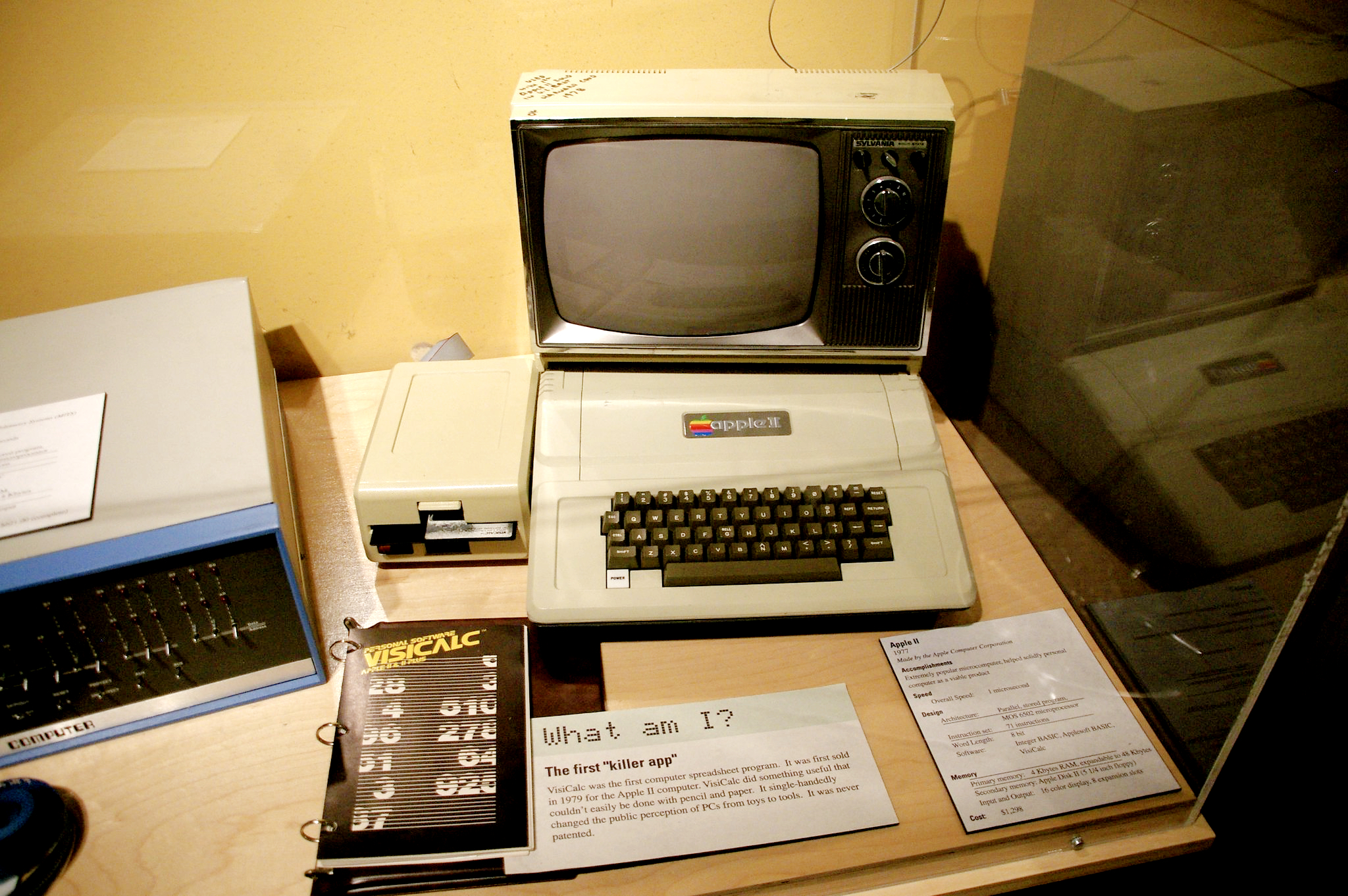 Apple II running VisiCalc — the original killer app that made a computer platform